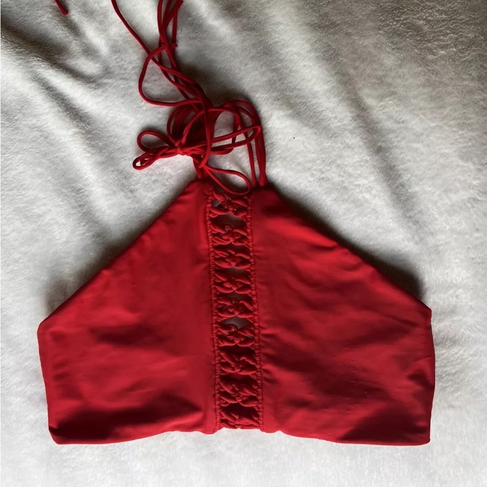 Mikoh red bikini top